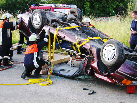 Sichern eines Unfallfahrzeuges