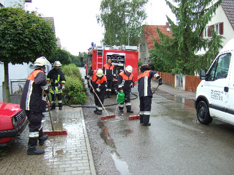 Reinigung der Fahrbahn mit Ölbinder