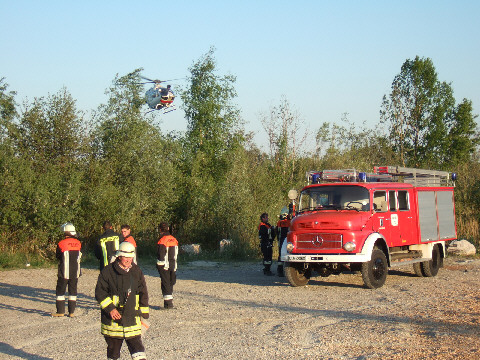 Einsatz der Feuerwehr und des Rettungshubschraubers