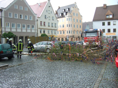 umgestürzter Maibaum