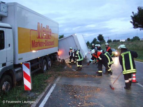 Reinigen der Fahrbahn