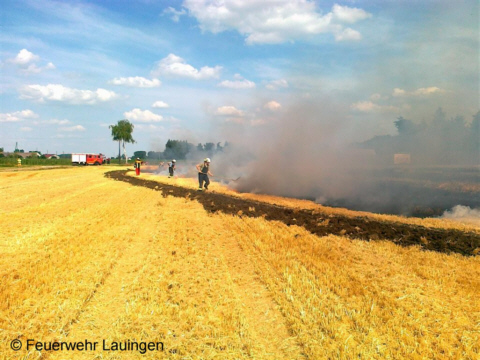 Löscharbeit mithilfe Brandschneise