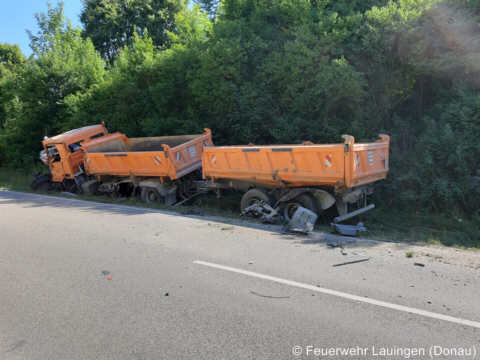 Beschädigter Lkw